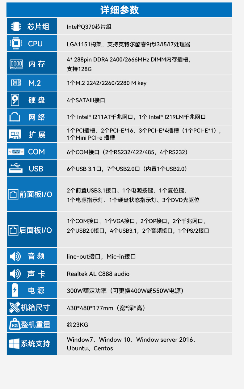 酷睿9代4U工控机,机器视觉主机,冗余电源,DT-610L-ZQ370MAV2.jpg